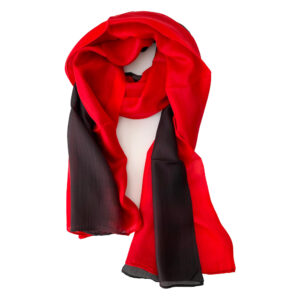 Foulard en soie rouge et noir