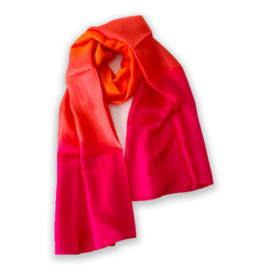 Foulard en soie rouge et orange