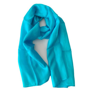 foulard en soie bleu turquoise Cuetzalan 1