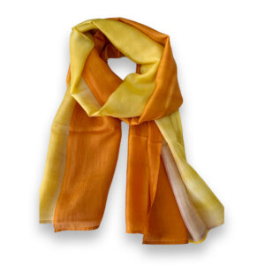 foulard en soie jaune marron murcie 1