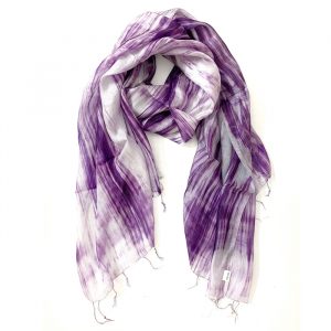 Foulard en soie violet et blanc
