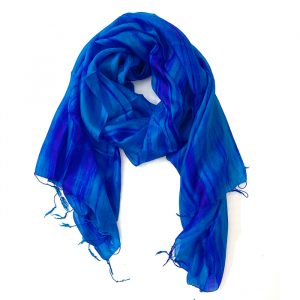 Foulard en soie bleu