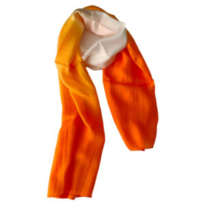 foulard en soie orange blanc acapulco