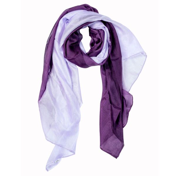 Foulard en soie violet et blanc